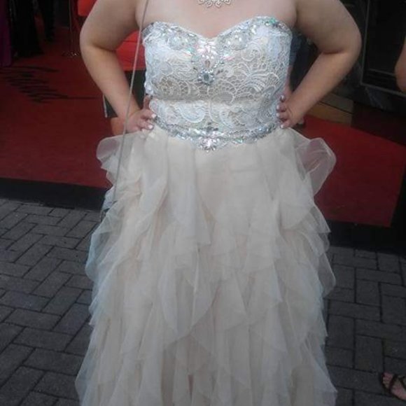 Strapless Champagne Prom Dress - Picture 6 of 6